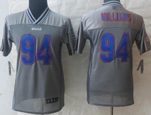 Kids Nike Buffalo Bills 94 Mario Williams Grey Vapor Elite NFL Jerseys Cheap