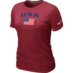 Cheap Women Nike USA Olympics USA Flag Collection Locker Room T-Shirt red