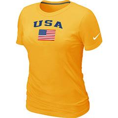 Cheap Women Nike USA Olympics USA Flag Collection Locker Room T-Shirt Yellow
