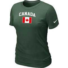 Cheap Women Nike 2014 Olympics Canada Flag Collection Locker Room T-Shirt dark green