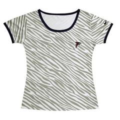 Cheap Women Nike Atlanta Falcons Chest Embroidered Logo Zebra Stripes T-shirt