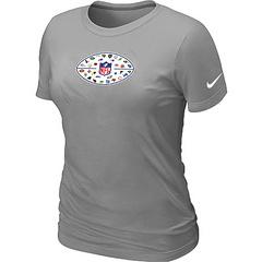 Cheap Women Nike NFL 32 Teams Logo Collection Locker Room T-Shirt light grey
