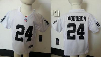 Baby Nike Oakland Raiders 24 Charles Woodson White NFL Jerseys For Cheap