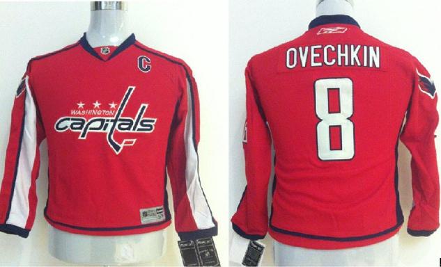 Kids Washington Capitals 8 Alex Ovechkin Red NHL Jerseys For Sale