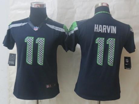 Cheap Women Nike Seattle Seahawks 11 Percy Harvin Blue Limited NFL Jersey
