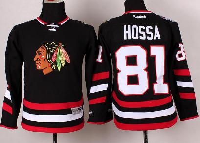 Kids Chicago Blackhawks 81 Marian Hossa Black 2014 Stadium Series NHL Jersey For Sale