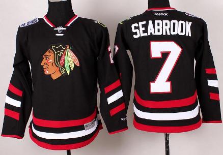 Kids Chicago Blackhawks 7 Brent Seabrook Black 2014 Stadium Series NHL Jersey For Sale