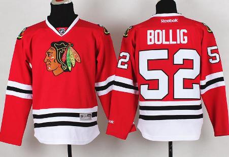 Kids Chicago Blackhawks 52 Brandon Bollig Red NHL Hockey Jersey For Sale