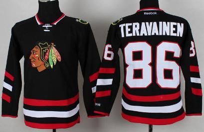 Kids Chicago Blackhawks 86 Teuvo Teravainen Black NHL Hockey Jersey For Sale
