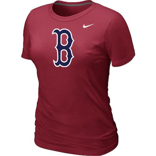 Cheap Women Nike Boston Red Sox Heathered Nike Red Blended MLB T-Shirt