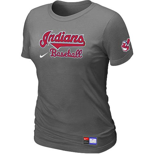 Cheap Women Nike Cleveland Indians D.Grey Short Sleeve Practice MLB T-Shirt