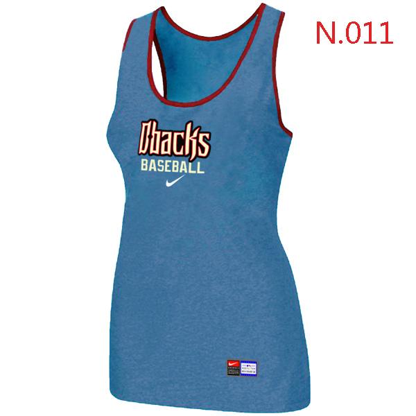 Cheap Women Nike MLB Arizona Diamondbacks Tri-Blend Racerback stretch Tank Top L.Blue