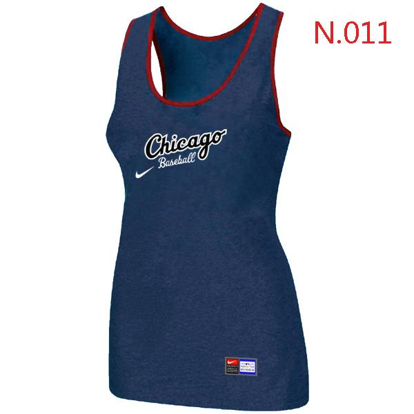 Cheap Women Nike MLB Chicago White Sox Tri-Blend Racerback stretch Tank Top Blue