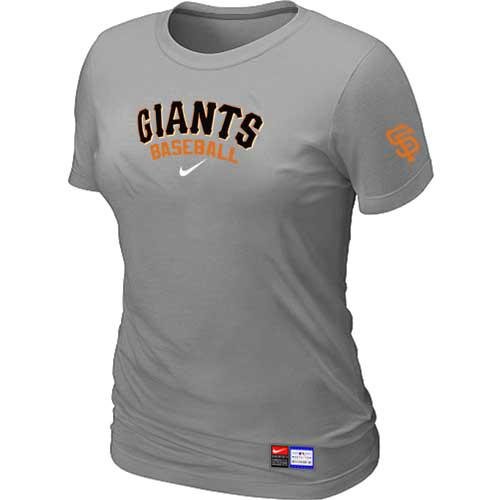 Cheap Women Nike San Francisco Giants L.Grey Short Sleeve Practice MLB T-Shirt