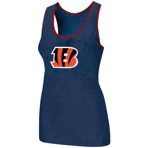 Cheap Women Nike NFL Cincinnati Bengals Ladies Big Logo Tri-Blend Racerback stretch Tank Top Blue