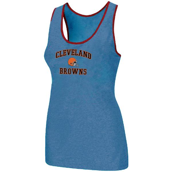 Cheap Women Nike NFL Cleveland Browns Heart & Soul Tri-Blend Racerback stretch Tank Top L.Blue