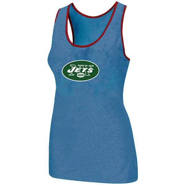 Cheap Women Nike NFL New York Jets Ladies Big Logo Tri-Blend Racerback stretch Tank Top L.Blue