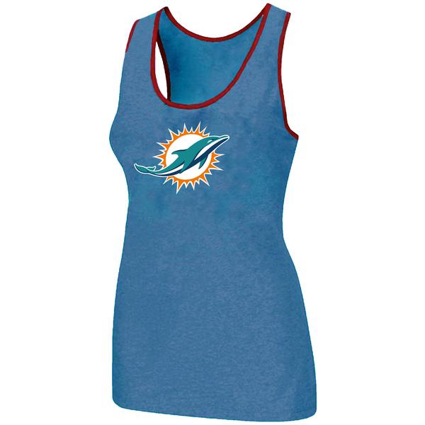 Cheap Women Nike NFL Miami Dolphins Ladies Big Logo Tri-Blend Racerback stretch Tank Top L.Blue