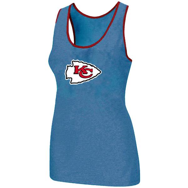 Cheap Women Nike NFL Kansas City Chiefs Ladies Big Logo Tri-Blend Racerback stretch Tank Top L.Blue