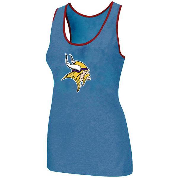 Cheap Women Nike NFL Minnesota Vikings Ladies Big Logo Tri-Blend Racerback stretch Tank Top L.Blue