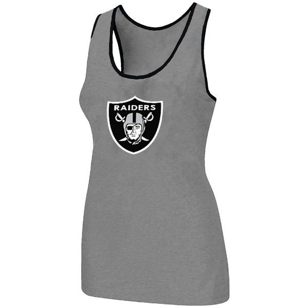Cheap Women Nike NFL Okaland Raiders Ladies Big Logo Tri-Blend Racerback stretch Tank Top L.grey