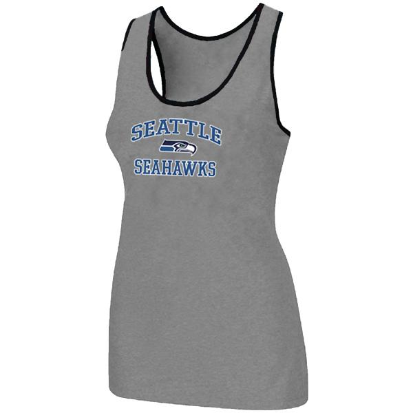 Cheap Women Nike NFL Seattle Seahawks Heart & Soul Tri-Blend Racerback stretch Tank Top L.grey