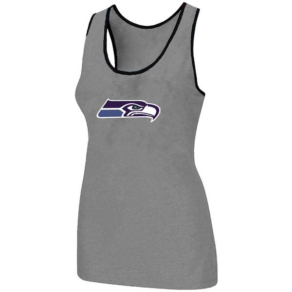 Cheap Women Nike NFL Seattle Seahawks Ladies Big Logo Tri-Blend Racerback stretch Tank Top L.grey