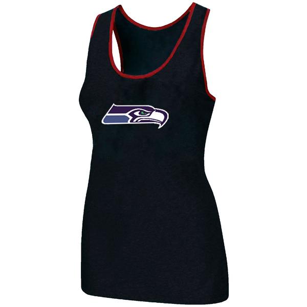 Cheap Women Nike NFL Seattle Seahawks Ladies Big Logo Tri-Blend Racerback stretch Tank Top Black