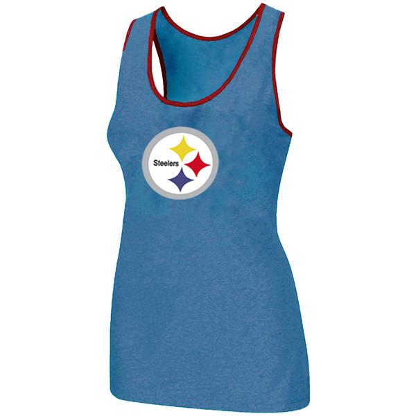 Cheap Women Nike NFL Pittsburgh Steelers Ladies Big Logo Tri-Blend Racerback stretch Tank Top L.Blue