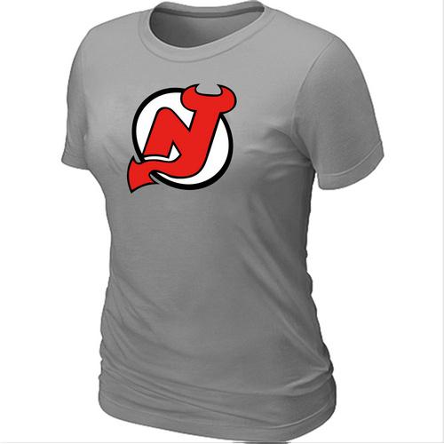 Cheap Women New Jersey Devils Big & Tall Logo L.Grey NHL T-Shirt