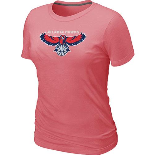 Cheap NBA Atlanta Hawks Big & Tall Primary Logo Pink Women's T-Shirt