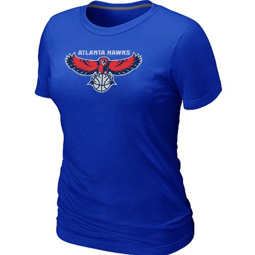 Cheap NBA Atlanta Hawks Big & Tall Primary Logo Blue Women's T-Shirt