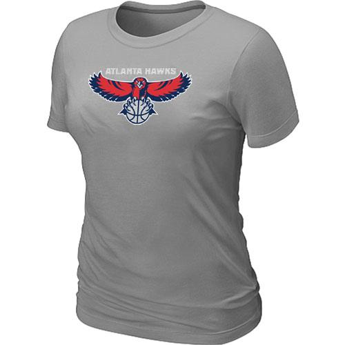 Cheap NBA Atlanta Hawks Big & Tall Primary Logo L.Grey Women's T-Shirt