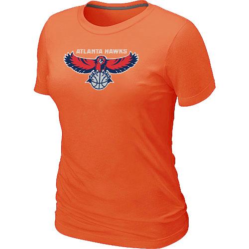 Cheap NBA Atlanta Hawks Big & Tall Primary Logo Orange Women's T-Shirt