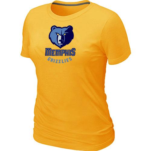 Cheap NBA Memphis Grizzlies Big & Tall Primary Logo Yellow Women's T-Shirt
