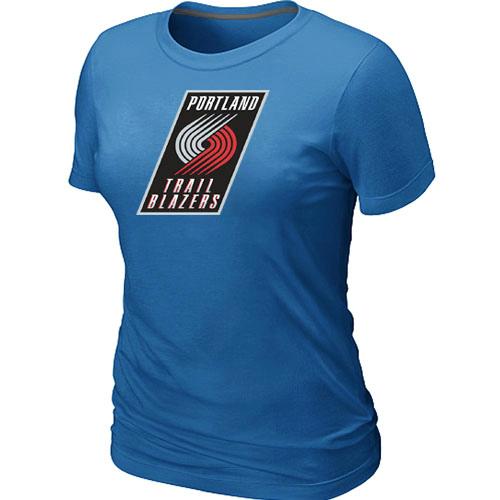 Cheap NBA Portland Trail Blazers Big & Tall Primary Logo L.blue Women's T-Shirt