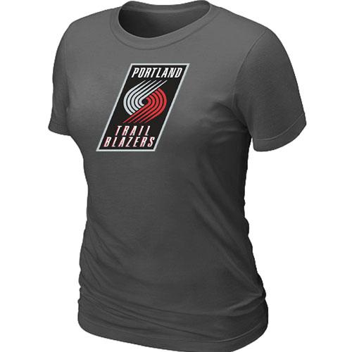 Cheap NBA Portland Trail Blazers Big & Tall Primary Logo D.Grey Women's T-Shirt