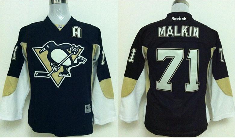 Kids Pittsburgh Penguins 71 Evgeni Malkin Black NHL Jerseys For Sale