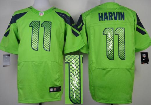 Nike Seattle Seahawks 11 Percy Harvin Green Signed Elite NFL Jerseys Cheap