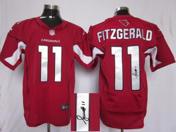 Nike Arizona Cardinals 11 Larry Fitzgerald Red Signed Elite NFL Jerseys Cheap
