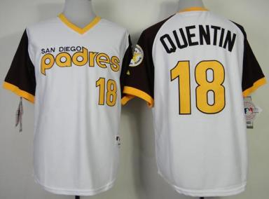 San Diego Padres 18 Carlos Quentin 1978 Turn Back The Clock White MLB Jersey Cheap