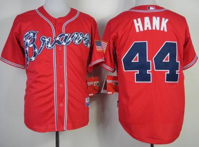 Atlanta Braves 44 Hank Aaron Red Cool Base MLB Jerseys 2014 New Style Cheap