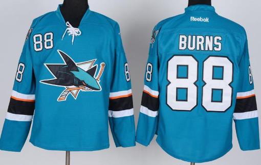 San Jose Sharks 88 Burns Green NHL Jersey New Style