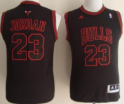 Kids Chicago Bulls 23 Michael Jordan Black NBA Jerseys Black Number Cheap
