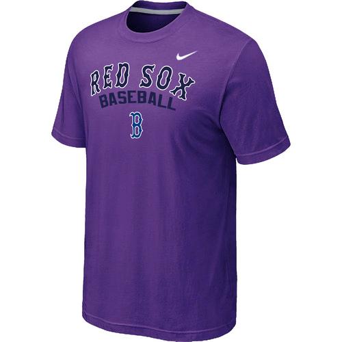 Nike MLB Boston Red Sox 2014 Home Practice T-Shirt - Purple Cheap
