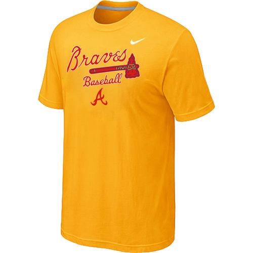 Nike MLB Atlanta Braves 2014 Home Practice T-Shirt - Yellow Cheap