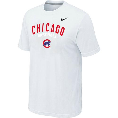 Nike MLB Chicago Cubs 2014 Home Practice T-Shirt - White Cheap