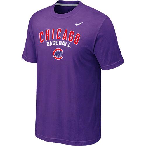 Nike MLB Chicago Cubs 2014 Home Practice T-Shirt - Purple Cheap