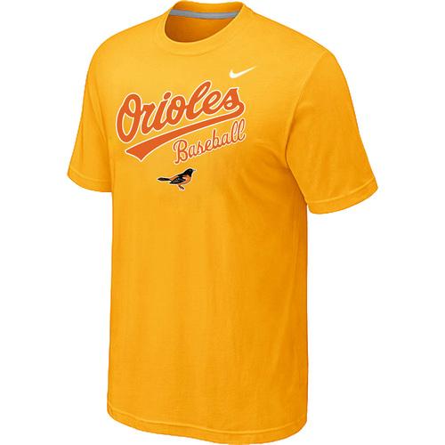 Nike MLB Baltimore orioles 2014 Home Practice T-Shirt - Yellow Cheap