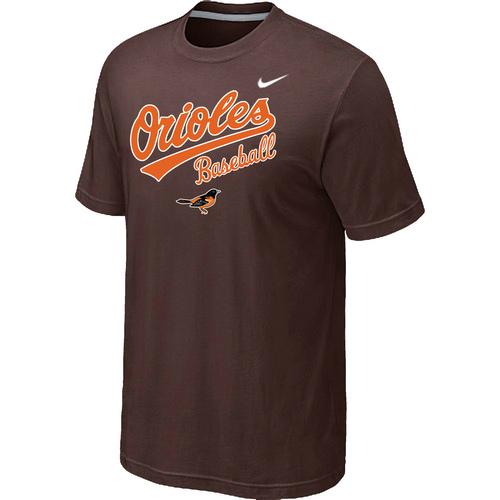 Nike MLB Baltimore orioles 2014 Home Practice T-Shirt - Brown Cheap